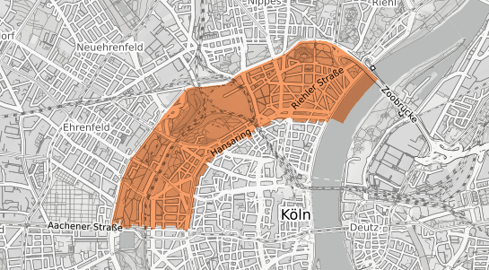 Mietspiegelkarte Köln Neustadt Nord